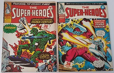 Buy The Super-heroes #3 + #4, Marvel Uk, Reprints Silver Surfer #2, Bronze Age 1975 • 7.99£