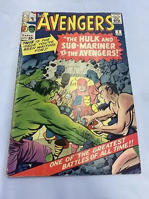 Buy Avengers #3 Unrestored Sub-Mariner Hulk Iron Man Thor Marvel Comic 1964 GD • 143.91£