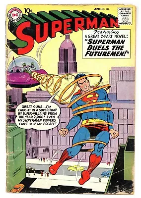 Buy Superman 128 Red Kryptonite! Earth Bureau Investigation Bruce Wayne 1959 DC C506 • 19.86£