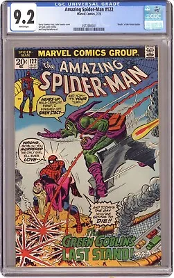 Buy Amazing Spider-Man #122 CGC 9.2 White Pages Death Of Green Goblin 🔑 Romita 1973 • 666.61£