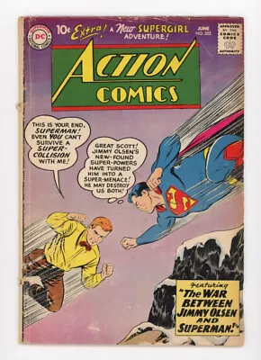 Buy Action Comics 253 Super Collision Cover, Affordable 2nd Appearance Of Supergirl • 111.64£