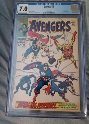Buy Avengers #58 CGC 7.0 OW/WP Silver Age Key! Fresh From Cgc • 91.94£