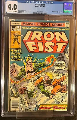 Buy IRON FIST 14 -CGC 4.0 OW/W KEY FIRST SABRETOOTH NEWSSTAND - Claremont/Byrne 1977 • 221.65£