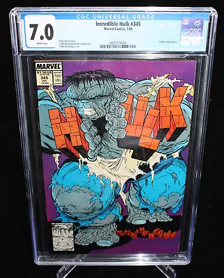 Buy Incredible Hulk #345 (CGC 7.0) McFarlane Cover - Leader Appearance - 1988 • 39.88£