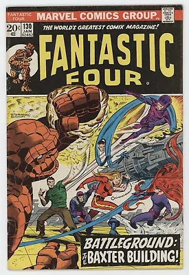 Buy Fantastic Four 130 Marvel 1973 FN VF Inhumans Black Bolt Medusa Thundra Sandman • 14.48£