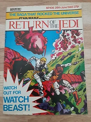 Buy Return Of The Jedi No 106, June 29th 1985, Star Wars Weekly UK Marvel Comic  • 4£