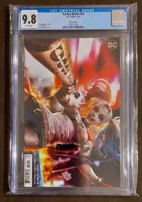 Buy Harley Quinn #59 CGC NM/M 9.8 White Pages Derrick Chew Variant DC • 44.23£