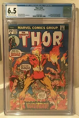 Buy Thor #225 1st Appearance Firelord (Pyreus Kril) 1974 OW/White Pages CGC 6.5  • 150£