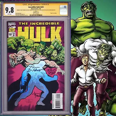 Buy CGC 9.8 SS Incredible Hulk #425 Hologram Signed By Frank, Riggs, DeFalco & David • 539.68£