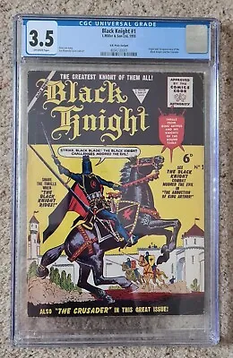 Buy Black Knight (1955) #1 CGC 3.5 - 1st Black Knight & Ebony Blade!! SCARCE UK EDIT • 4,999£