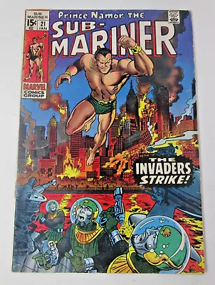 Buy Sub-Mariner #21 1970 [G+] Bronze Age Vintage Marvel Invaders From TheOcean Floor • 9.48£