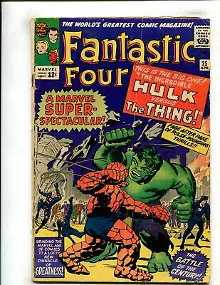 Buy Fantastic Four #25 (2.5/3.0) 1st Hulk Vs Thing, Second Silver Age Cap!! 1963 • 159.90£