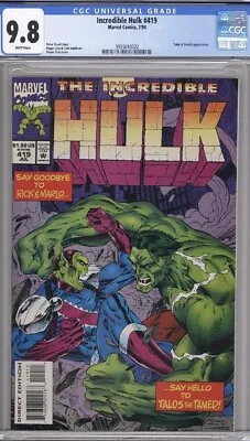 Buy Incredible Hulk #419 Cgc 9.8 (1994) Secret Invasion • 39.64£