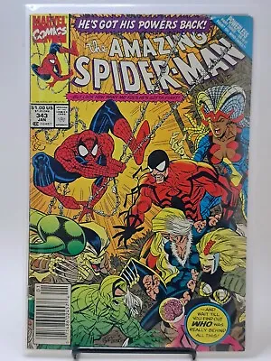 Buy AMAZING SPIDER-MAN #343 NEWSSTAND UPC VARIANT COMIC 1st CAMEO CARDIAC Marvel  • 4.50£