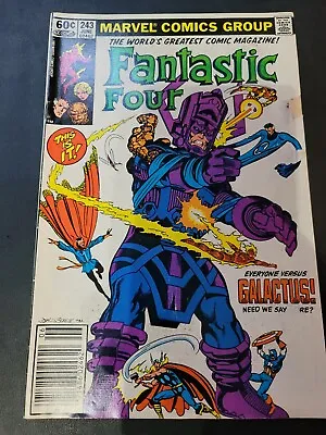 Buy Fantastic Four 243 NEWSSTAND KEY John Byrne ICONIC Galactus Cover Marvel 1982 • 19.75£