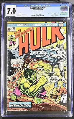 Buy Incredible Hulk #180 CGC 7.0 1974 Marvel Comics 1st Appearance Of Wolverine • 722.18£