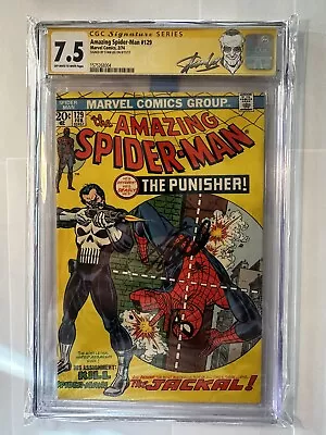 Buy Amazing Spider-Man #129! CGC 7.5 Signed By Stan Lee W/ Custom Label 1st Punisher • 2,431.98£