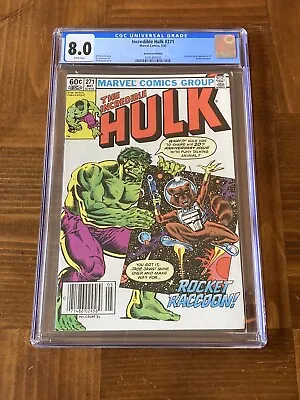 Buy Incredible Hulk 271 CGC 8.0 White Pages Newsstand (1st App Rocket Raccoon) • 162.07£
