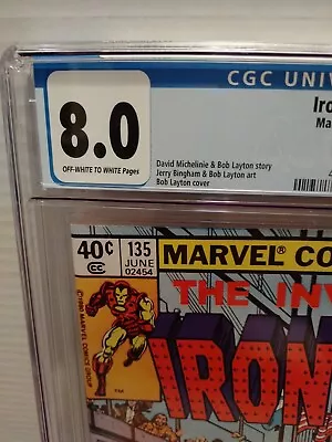 Buy Iron Man #135 CGC 8.0  Titanium Man  1980  Marvel Comics  **FREE SHIPPING** 🇺🇸 • 40.21£