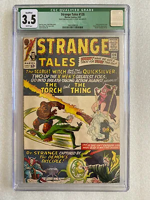Buy Strange Tales #128 CGC 3.5 White Pages 1965 - Eye Of Agamotto Issue • 142.48£