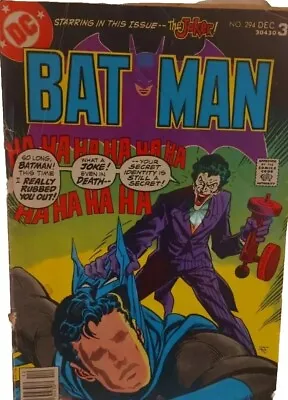 Buy BATMAN # 294 DC COMICS December 1977 NEWSSTAND VARIANT JOKER COVER STORY • 98.55£