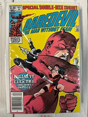 Buy Daredevil #181 High Grade Bronze Age Death Elektra Frank Miller Newsstand Marvel • 60.25£