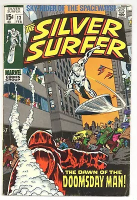 Buy Silver Surfer 13 John Buscema! 1st Doomsday Man + Dr Kronton! 1970 Marvel L987 • 17.99£