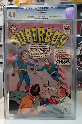 Buy Superboy #68 (1958) Cgc 4.0 Vg Origin & 1st Appearance Of Bizarro • 640.49£