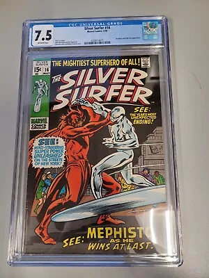 Buy SILVER SURFER #16 (1970) Mephisto Nick Fury Appearance! BEAUTIFUL! Key! CGC 7.5 • 140.75£