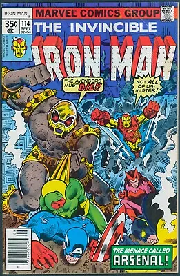 Buy Iron Man 114 VF 8.0 1st Arsenal Marvel 1978 • 14.44£