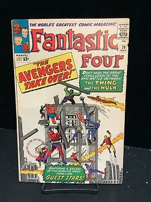 Buy Fantastic Four #26 (1964, Hulk And Avengers X-Over, Marvel Comics MCU) • 373.38£
