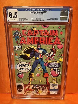 Buy Captain America #307 CGC 8.5  1985 WHITE PAGES 1st Appearance Madcap Deadpool 3? • 39.42£