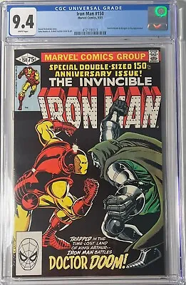 Buy 1981 Iron Man 150 CGC 9.4 Doctor Doom Battle Cover. 150th Anniversary Issue RARE • 135.92£