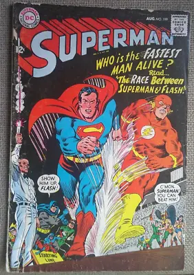 Buy Superman #199 From 1967. 1st Ever Superman Vs. Flash Race ! Who Is The Fastest ! • 1.99£