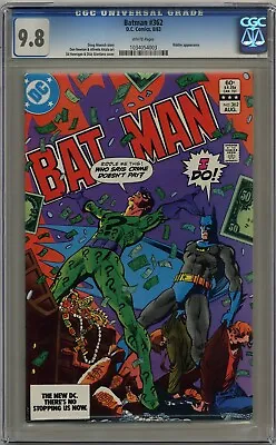 Buy Batman #362 Cgc 9.8 White Pages Dc Comics 1983 • 154.63£