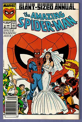 Buy Amazing Spider-man Annual #21 Wedding Newsstand Variant 1987 Romita Vf/nm 1owner • 35.62£
