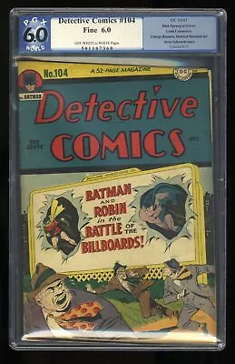 Buy Detective Comics (1937) #104 PGX FN 6.0 Off White To White DC Comics 1945 • 398.96£