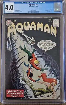 Buy Aquaman #11 CGC 4.0 Origin And 1st Appearance Of Mera DC 1963 • 197.18£