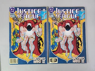 Buy Justice League America #74 Newsstand VF & Direct Edition Fine DC 1993 • 3.93£