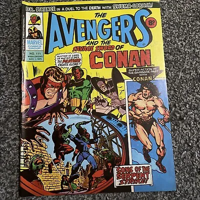 Buy Marvel Comics UK Bronze Age The Avengers Savage Sword Of Conan 111 Nov1975 VG • 3£