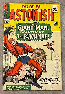 Buy Tales To Astonish #53 March 1964 *the Wasp! Giant-man! The Porcupine!* Good+ • 16.22£