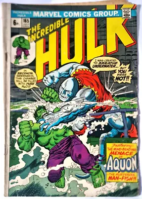 Buy Incredible Hulk 165 Marvel 1973 • 7.99£