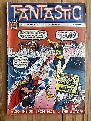 Buy Marvel Comics: Fantastic # 5, Marvel Silver Age Comic (UK) Thor, Loki, Avengers • 35£