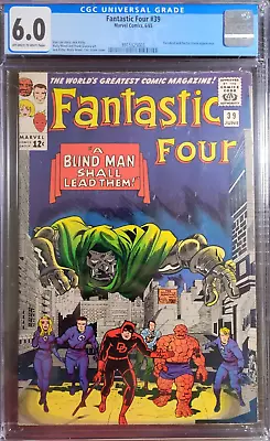 Buy 1965 Fantastic Four 39 CGC 6.0 Doctor Doom Daredevil Appearance. Classic Cover. • 155.90£