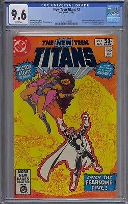 Buy New Teen Titans #3 Cgc 9.6 1st Fearsome Five George Perez White Pages 025 • 79.94£