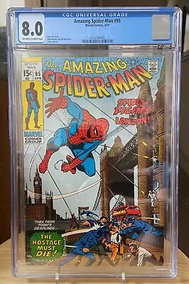 Buy Amazing Spider-Man #95 CGC 8.0 OW/W Pages Romita Buscema London • 132.70£