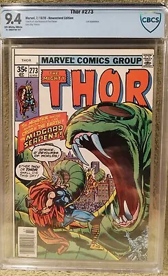 Buy The Mighty Thor #273 CBCS 9.4 Ow/wp (1978 Marvel Comics) Newsstand Edition • 67.14£