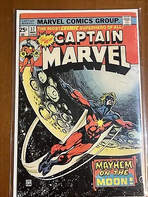Buy Captain Marvel #37 (1975) Bronze Age Marvel Comic Jim Starlin VNF X1 • 6.42£