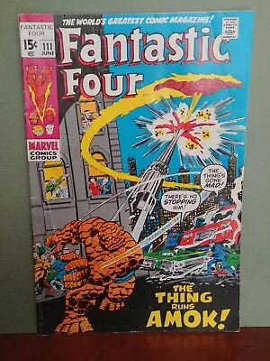 Buy Fantastic Four #111 , Hulk Vs Thing Cameo , A Harkness  App.  4.5   1971 • 11.24£