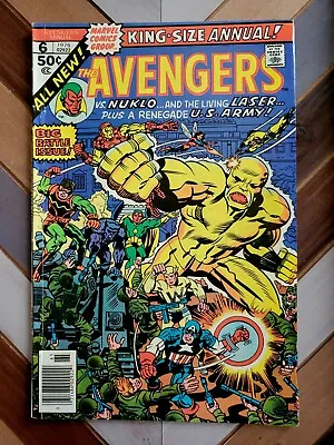 Buy AVENGERS ANNUAL #6 VG+ (Marvel 1976) Captain America Whizzer Living Laser NUKLO • 11.38£